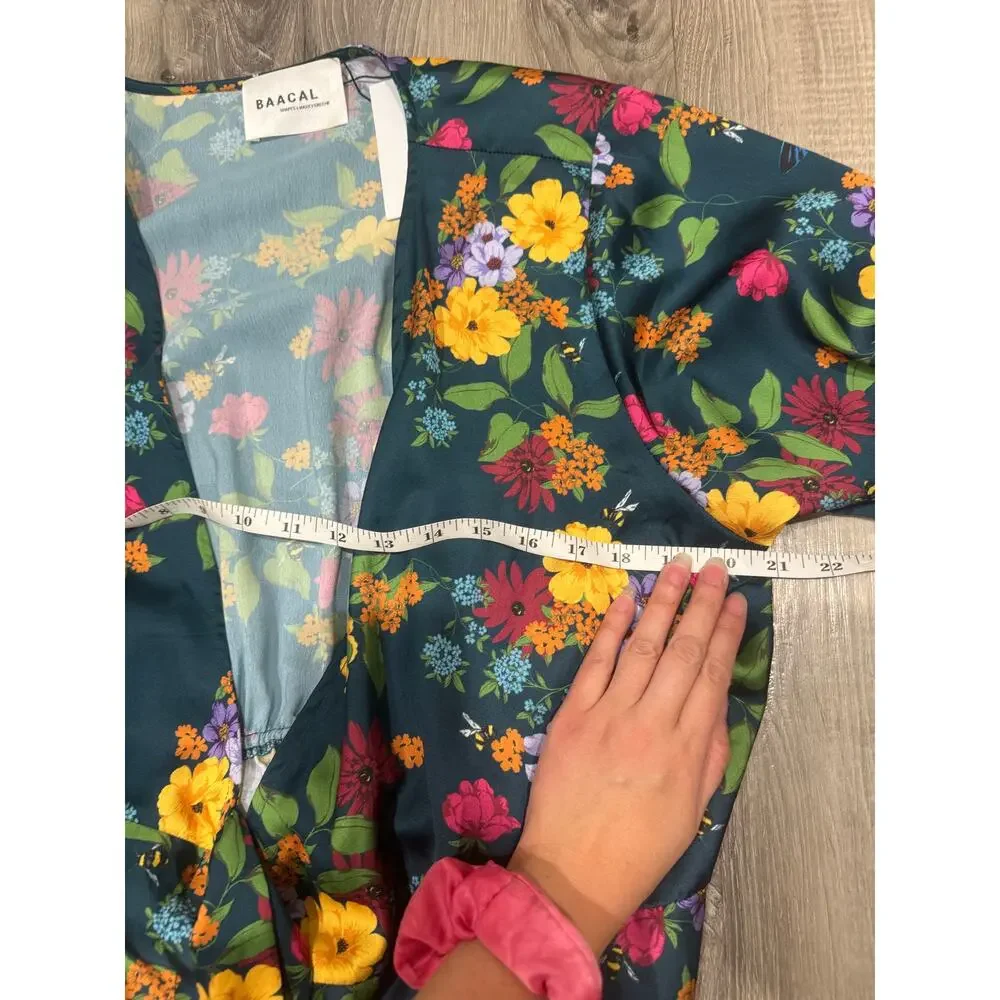 NWT BAACAL x Maxey Greene Floral Wrap Maxi Dress Plus Size 2 Sustainable Boho - Picture 6 of 14